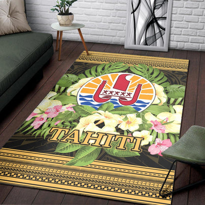 Tahiti Area Rug - Polynesian Gold Patterns Collection