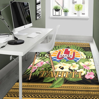 Tahiti Area Rug - Polynesian Gold Patterns Collection