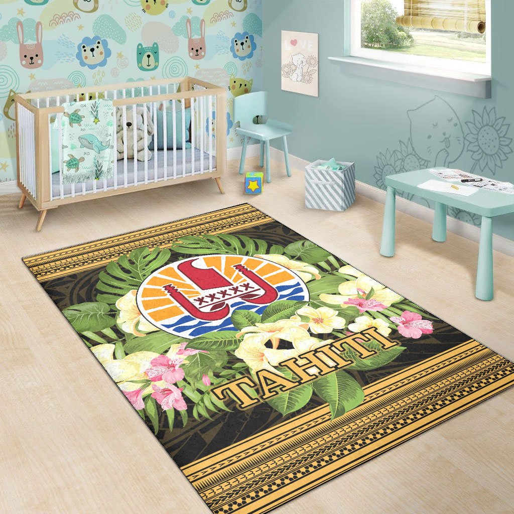 Tahiti Area Rug - Polynesian Gold Patterns Collection