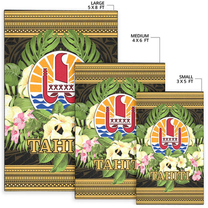 Tahiti Area Rug - Polynesian Gold Patterns Collection