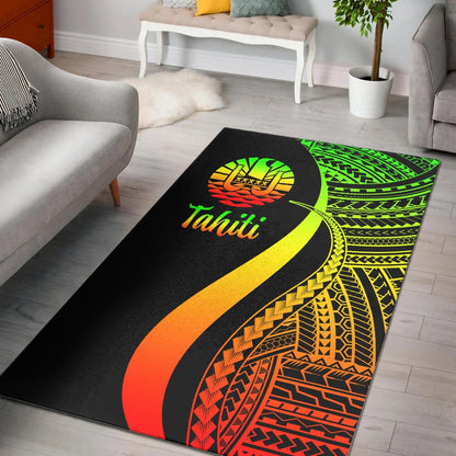 Tahiti Area Rug - Reggae Polynesian Tentacle Tribal Pattern