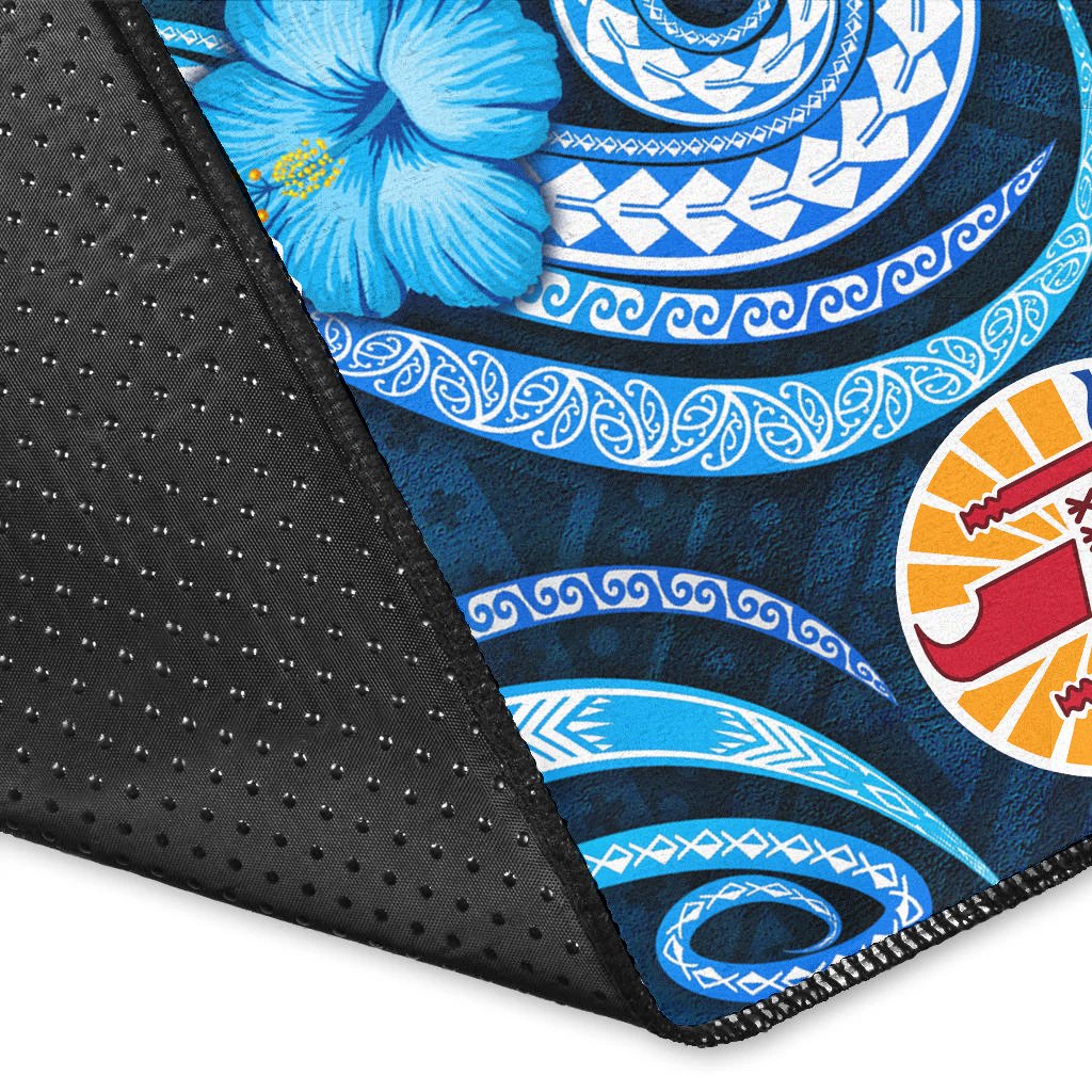 Tahiti Area Rug - Turtle and Tribal Tattoo Of Polynesian