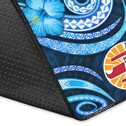 Tahiti Area Rug - Turtle and Tribal Tattoo Of Polynesian