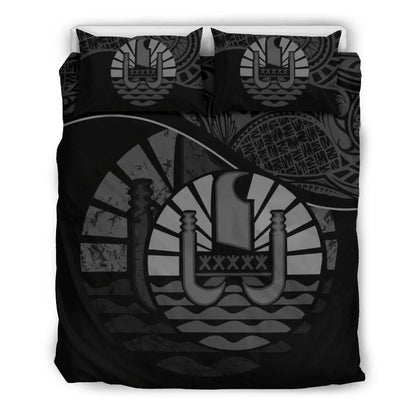 Tahiti Duvet Cover Set - Tahiti Flag Black