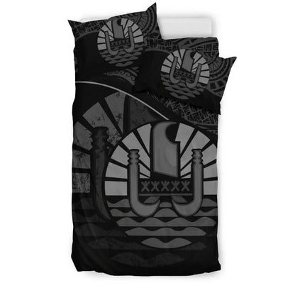 Tahiti Duvet Cover Set - Tahiti Flag Black
