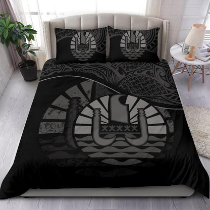 Tahiti Duvet Cover Set - Tahiti Flag Black