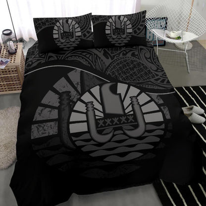 Tahiti Duvet Cover Set - Tahiti Flag Black