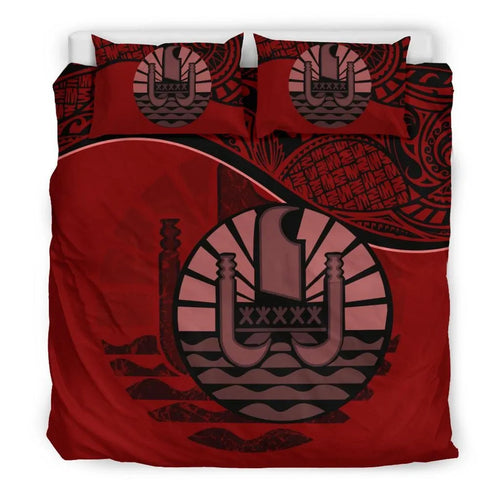 Tahiti Duvet Cover Set - Tahiti Flag Red
