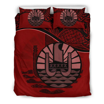 Tahiti Duvet Cover Set - Tahiti Flag Red