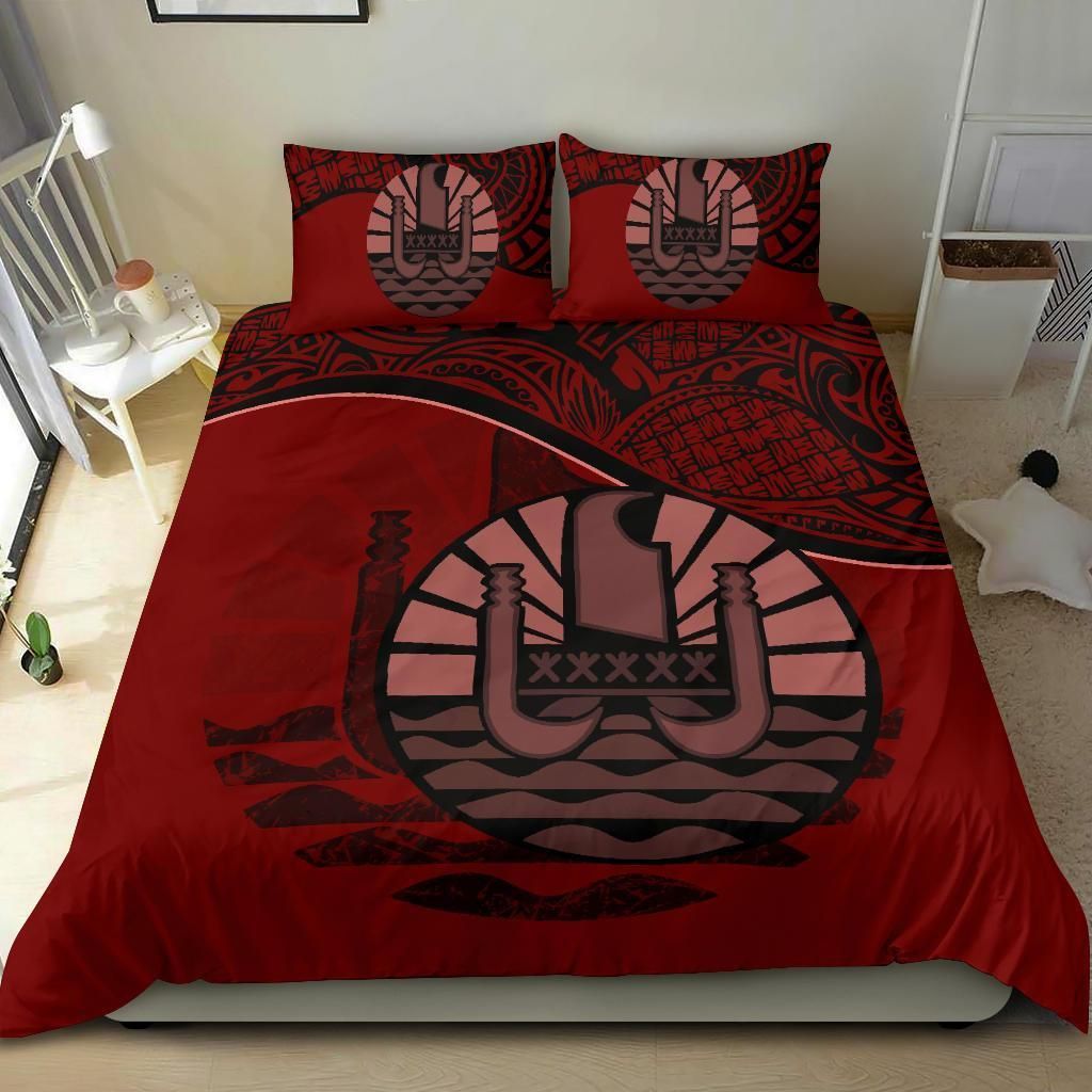 Tahiti Duvet Cover Set - Tahiti Flag Red