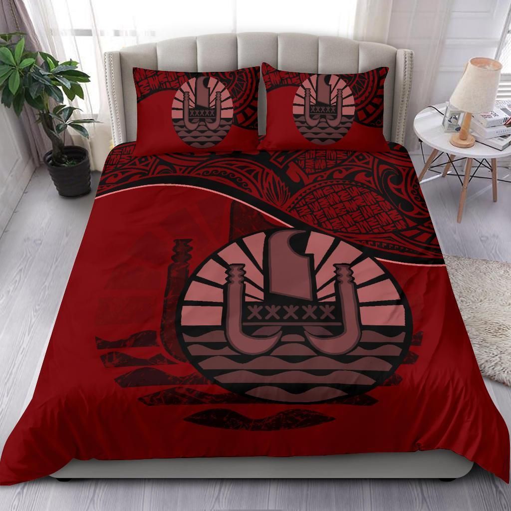 Tahiti Duvet Cover Set - Tahiti Flag Red
