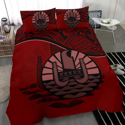 Tahiti Duvet Cover Set - Tahiti Flag Red