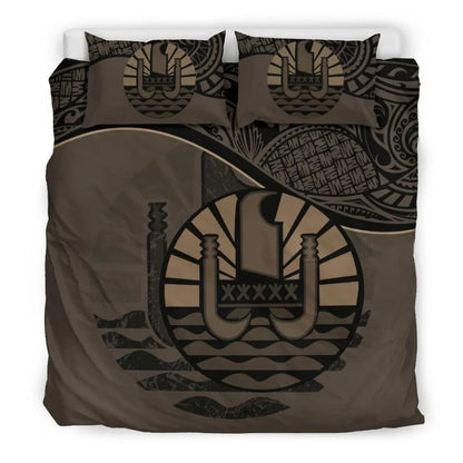 Tahiti Duvet Cover Set - Tahiti Flag Brown