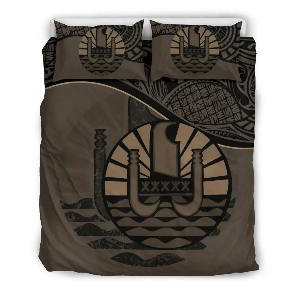 Tahiti Duvet Cover Set - Tahiti Flag Brown