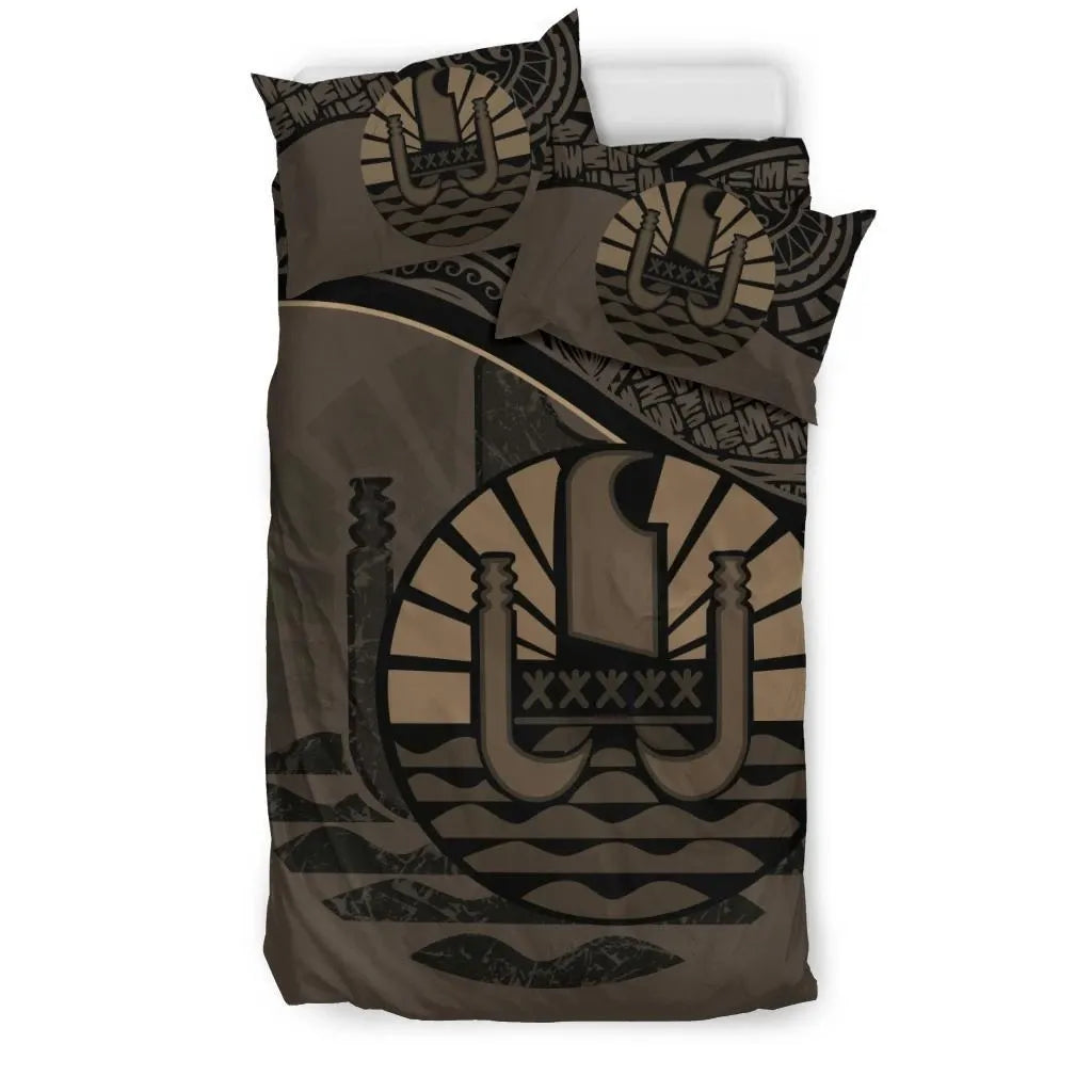 Tahiti Duvet Cover Set - Tahiti Flag Brown