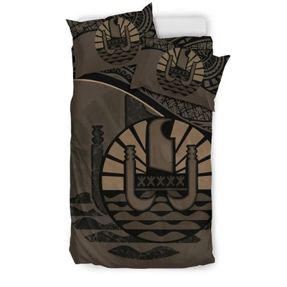 Tahiti Duvet Cover Set - Tahiti Flag Brown