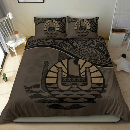 Tahiti Duvet Cover Set - Tahiti Flag Brown