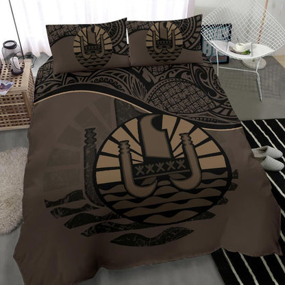 Tahiti Duvet Cover Set - Tahiti Flag Brown
