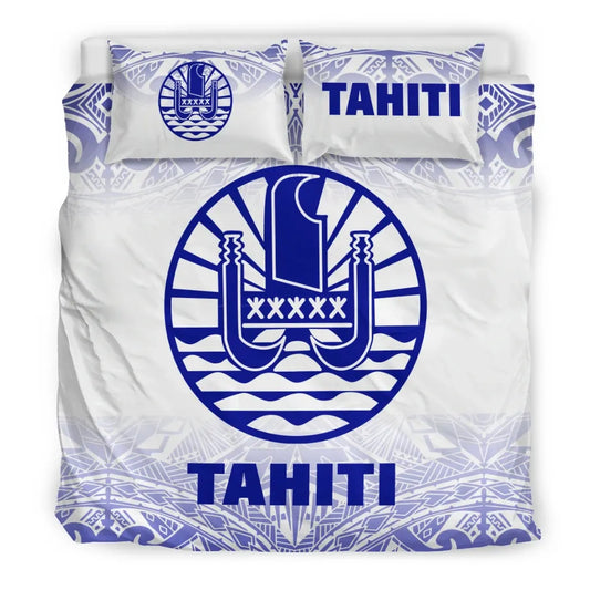 Tahiti Duvet Cover Set - Blue Fog Style
