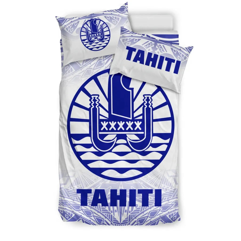 Tahiti Duvet Cover Set - Blue Fog Style