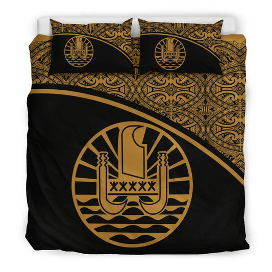 Tahiti Duvet Cover Set - Gold Curve Style