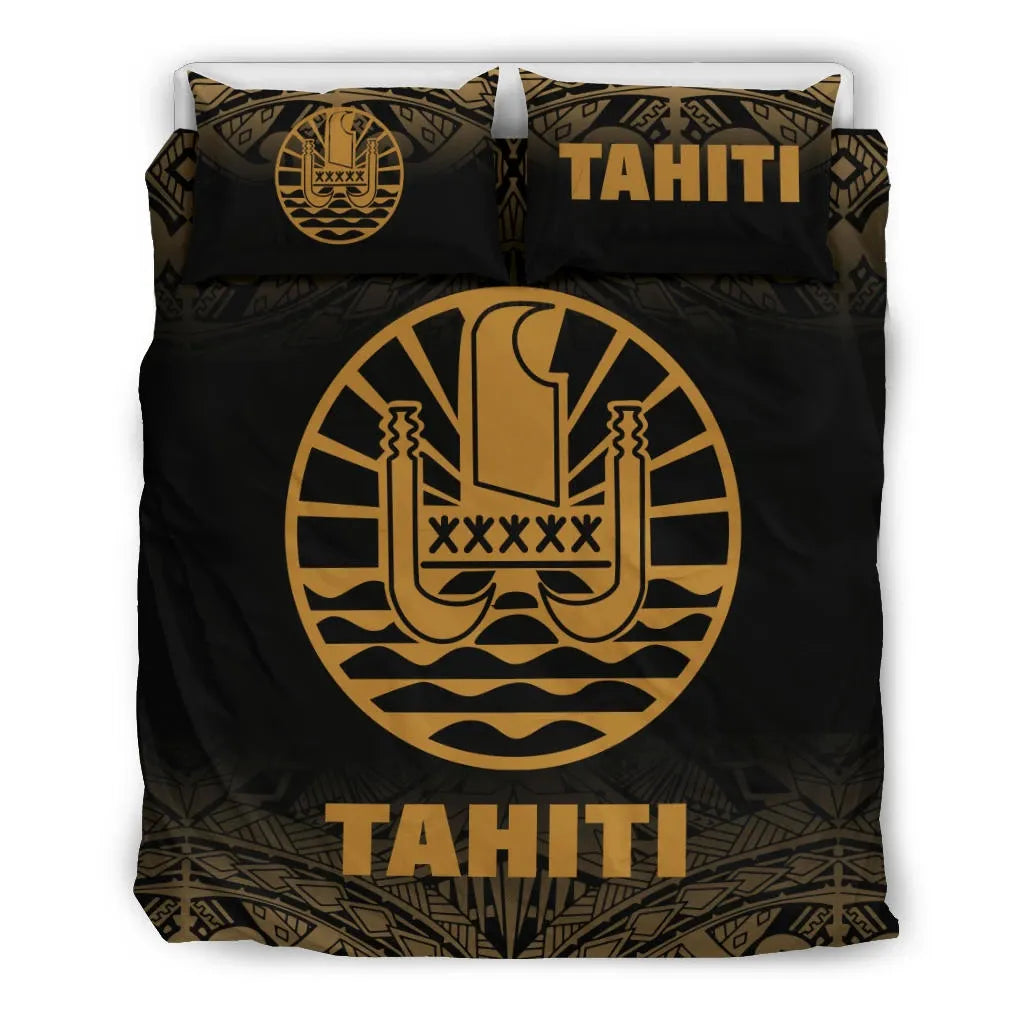 Tahiti Duvet Cover Set - Gold Fog Style