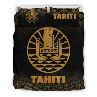 Tahiti Duvet Cover Set - Gold Fog Style