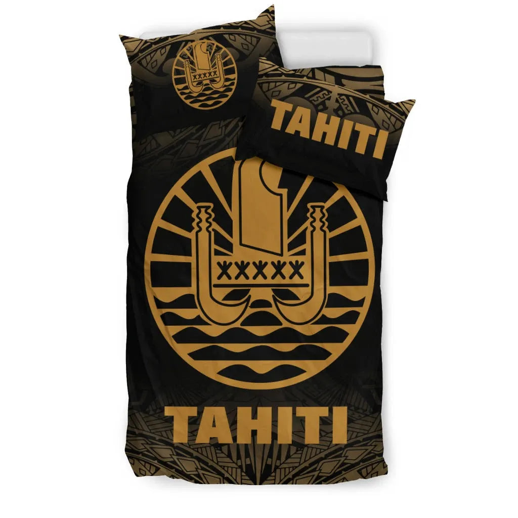 Tahiti Duvet Cover Set - Gold Fog Style