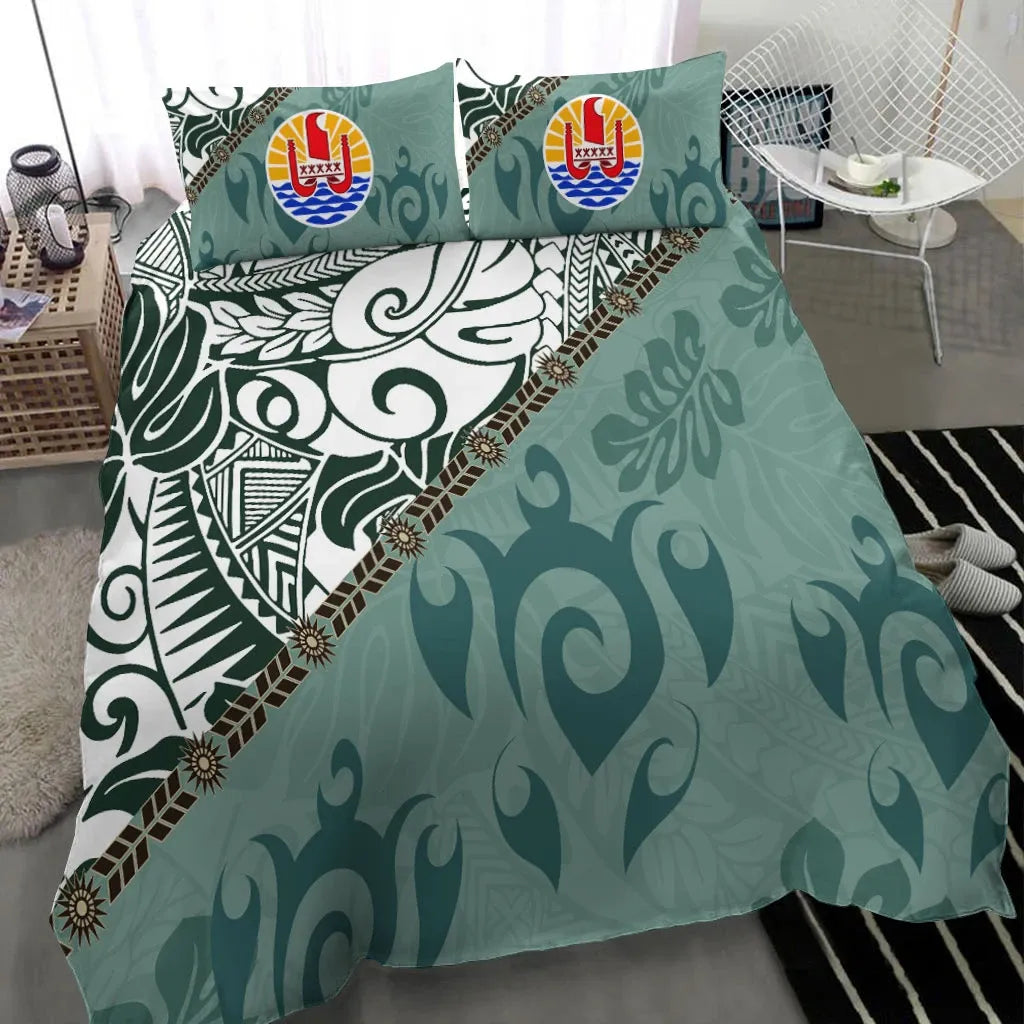 Tahiti Bedding Set - Leaves And Turtles