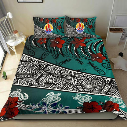 Tahiti Bedding Set - Lizard And Turtle Green