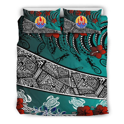 Tahiti Bedding Set - Lizard And Turtle Green