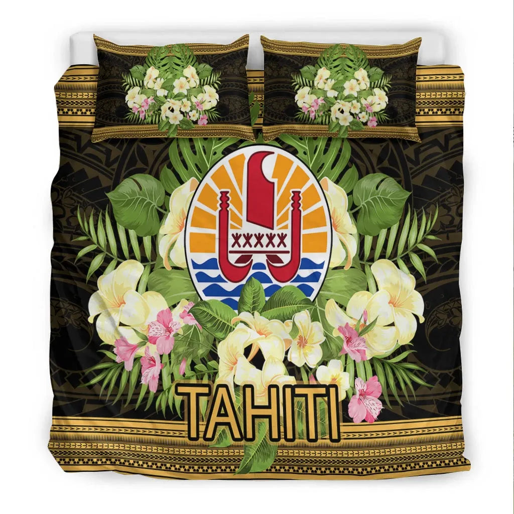 Tahiti Bedding Set - Polynesian Gold Patterns Collection