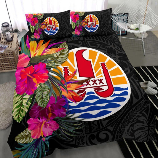 Tahiti Bedding Set - Polynesian Hibiscus Pattern