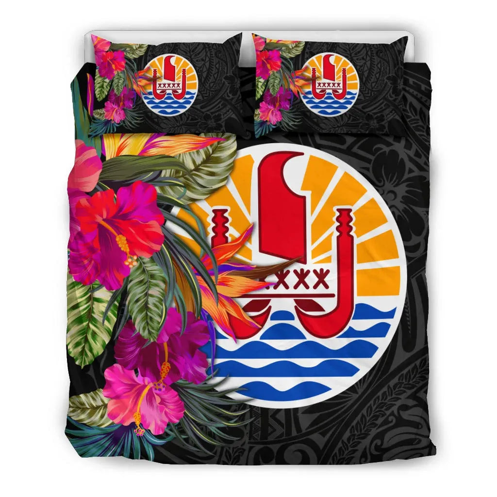 Tahiti Bedding Set - Polynesian Hibiscus Pattern