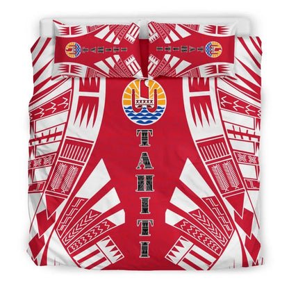 Tahiti Duvet Cover Set - Polynesian Tattoo Flag