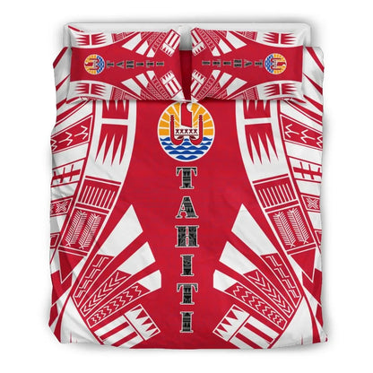 Tahiti Duvet Cover Set - Polynesian Tattoo Flag