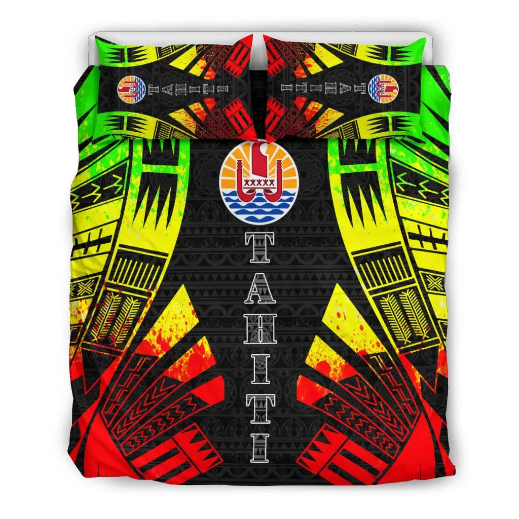 Tahiti Duvet Cover Set - Polynesian Tattoo Reggae