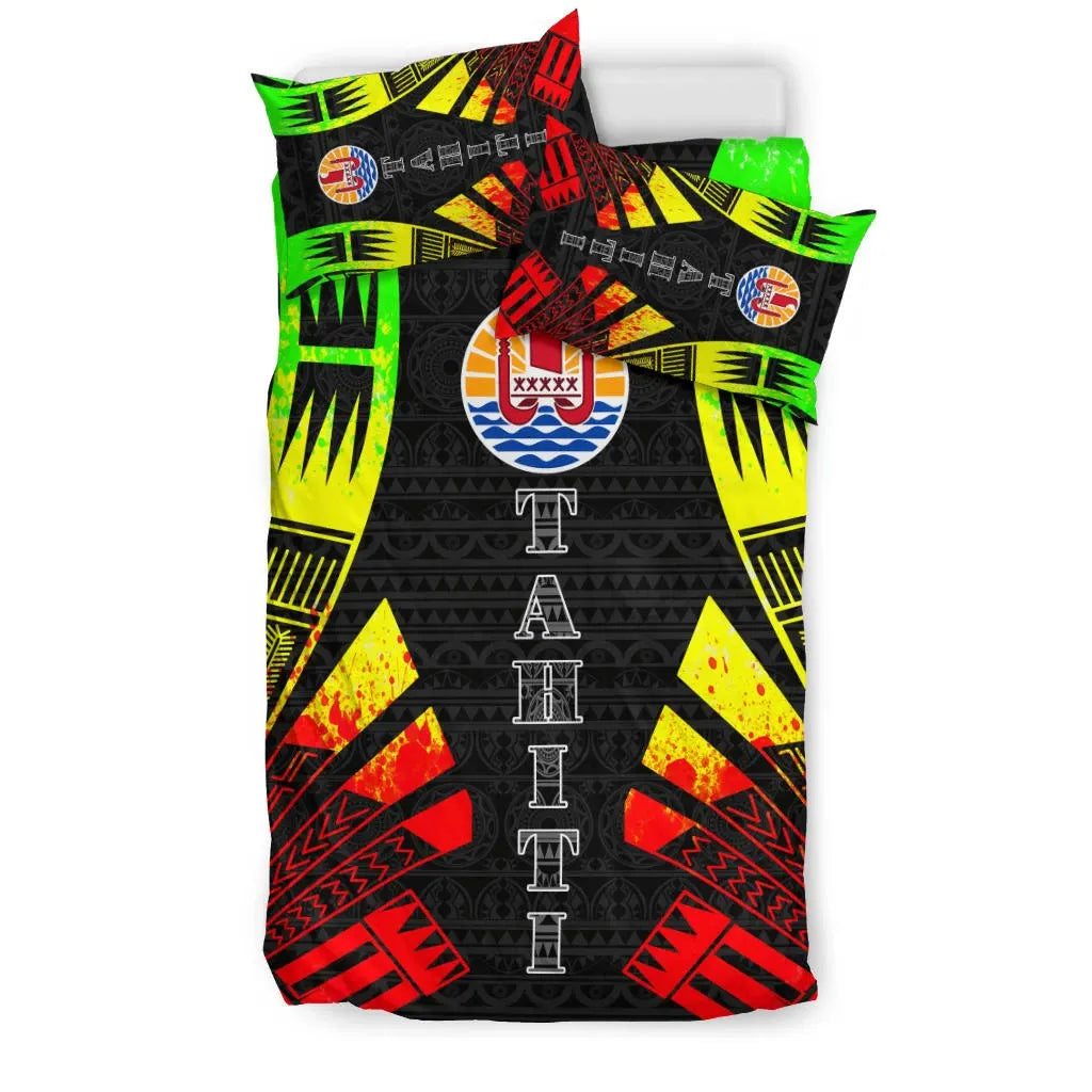 Tahiti Duvet Cover Set - Polynesian Tattoo Reggae