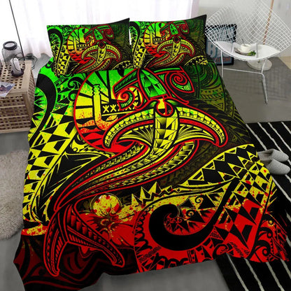 Tahiti Bedding Set - Reggae Shark Polynesian Tattoo