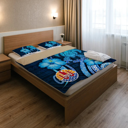 Tahiti Bedding Set - Turtle And Tribal Tattoo Of Polynesian