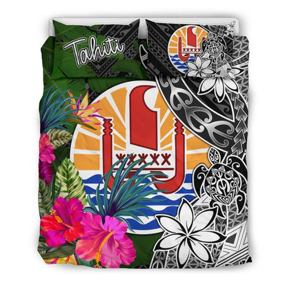 Tahiti Bedding Set - Turtle Plumeria Banana Leaf