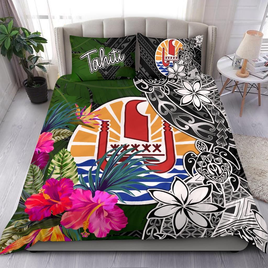 Tahiti Bedding Set - Turtle Plumeria Banana Leaf