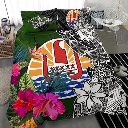 Tahiti Bedding Set - Turtle Plumeria Banana Leaf