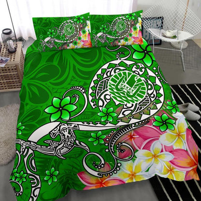 Tahiti Bedding Set - Turtle Plumeria (Green)