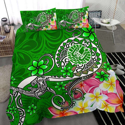 Tahiti Bedding Set - Turtle Plumeria (Green)