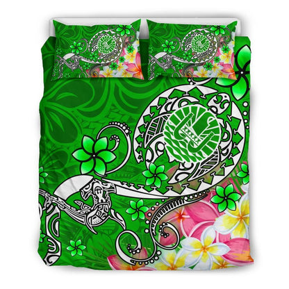 Tahiti Bedding Set - Turtle Plumeria (Green)