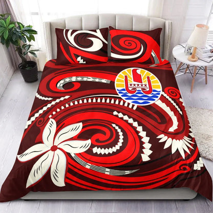 Tahiti Bedding Set - Vortex Style Red Color