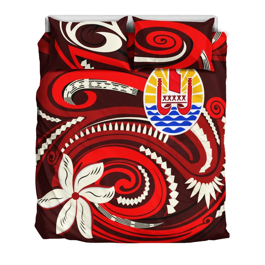 Tahiti Bedding Set - Vortex Style Red Color
