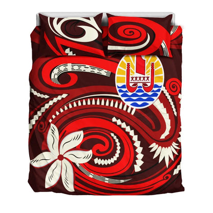 Tahiti Bedding Set - Vortex Style Red Color