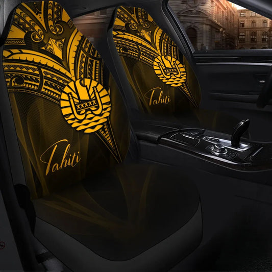 Tahiti Car Seat Cover - Gold Color Cross Style